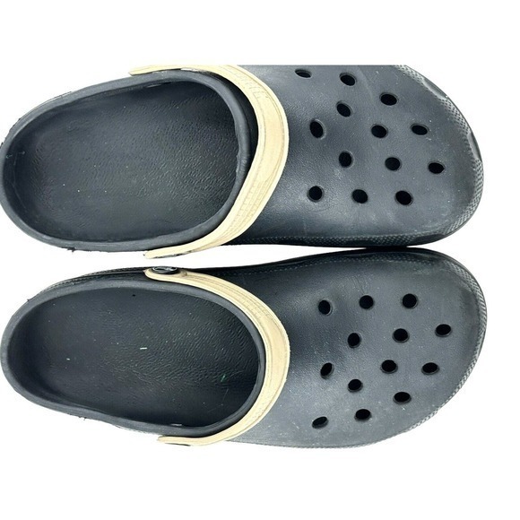 Crocs Unisex Biya Classic Slip-On Clogs Black Tan Strap Sz‎ Men 8 Women 10 - Picture 5 of 11